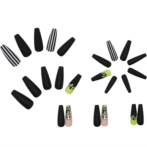 Nightmare before Christmas Black Matte Halloween Press On Nails False Nails - Picture 5 of 9